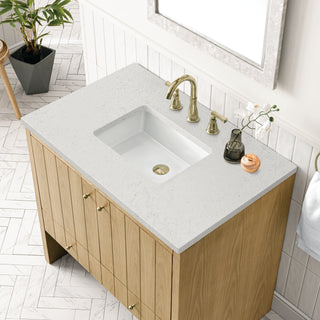 36 Inch Hudson Freestanding Vanity in Light Natural Oak / Lime Delight Top