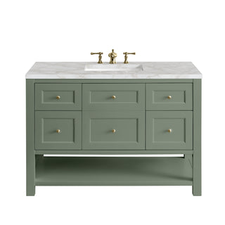 48 Inch Breckenridge Freestanding Vanity in Smokey Celadon / Victorian Silver Top