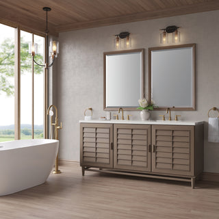 72 Inch Portland Freestanding Vanity in Whitewashed Walnut / Lime Delight Top