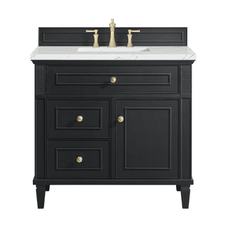 36 Inch Lorelai Freestanding Vanity in Black Onyx / Ethereal Noctis Top