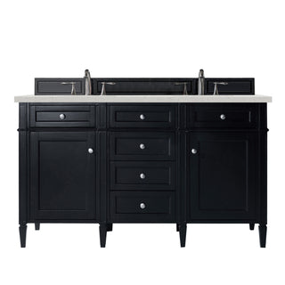 60 Inch Brittany Freestanding Vanity in Black Onyx / Lime Delight Top