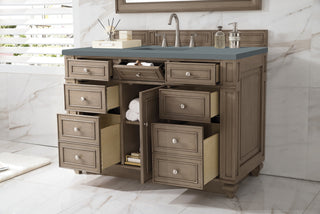 48 Inch Bristol Freestanding Vanity in Whitewashed Walnut / Cala Blue Top