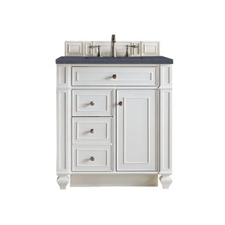 30 Inch Bristol Freestanding Vanity in Bright White / Charcoal Soapstone Top