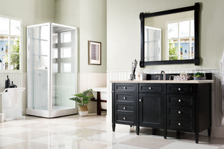 60 Inch Brittany Freestanding Vanity in Black Onyx / Eternal Marfil Top