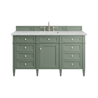 60 Inch Brittany Freestanding Vanity in Smokey Celadon / Ethereal Noctis Top