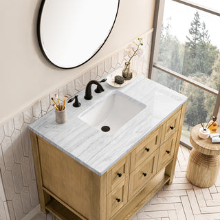 36 Inch Breckenridge Freestanding Vanity in Light Natural Oak / Arctic Fall Top
