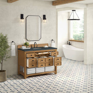 48 Inch Malibu Freestanding Vanity in Amber Birch / Charcoal Soapstone Top