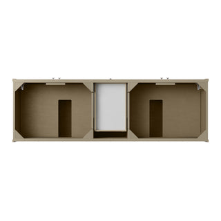 72 Inch Chicago Freestanding Vanity in Walnut Whisper / White Zeus Top