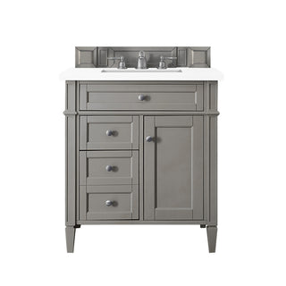 30 Inch Brittany Freestanding Vanity in Urban Gray / White Zeus Top