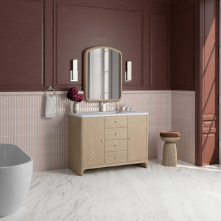 48 Inch Gracyn Freestanding Vanity in Coastal Driftwood / White Zeus Top