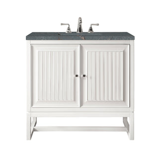 30 Inch Athens Dual Mount Vanity in Glossy White / Parisien Bleu Top
