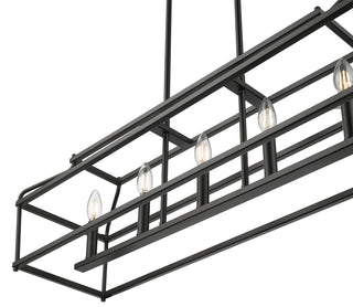 Nellita 34" Wide 5-Light Island - Matte Black