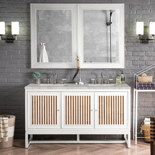 60 Inch Athens Dual Mount Vanity in Glossy White / Victorian Silver Top