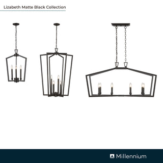 Lizabeth 3-Light Pendant light Matte Black