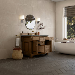 48 Inch Brookfield Freestanding Vanity in Pecan / Parisien Bleu Top