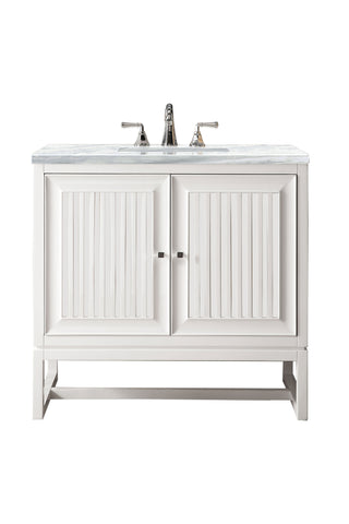 36 Inch Athens Dual Mount Vanity in Glossy White / Arctic Fall Top