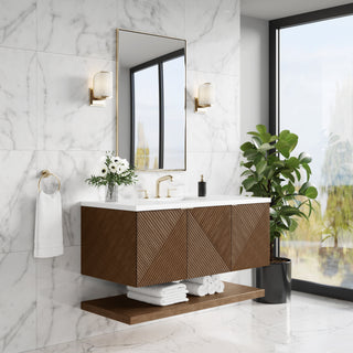 48 Inch Marcello Floating Vanity in Chestnut / White Zeus Top