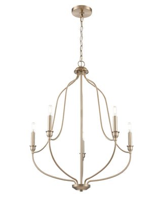 Senoia 25" Wide 5-Light Chandelier - Modern Gold