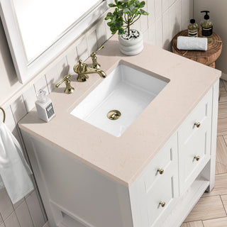30 Inch Breckenridge Freestanding Vanity in Bright White / Eternal Marfil Top