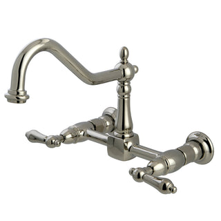 Heritage Wall Mount Kitchen Faucet in Polished Nickel