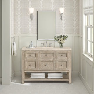 48 Inch Breckenridge Freestanding Vanity in Whitewashed Oak / Ethereal Noctis Top