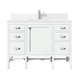 48 Inch Addison Freestanding Vanity in Glossy White / White Zeus Top