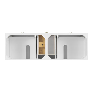 72 Inch Myrrin Freestanding Vanity in Bright White / White Zeus Top