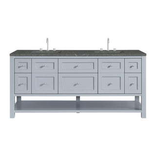 72 Inch Breckenridge Freestanding Vanity in Serenity Blue / Parisien Bleu Top