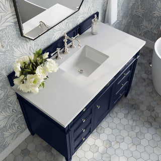 48 Inch Brittany Freestanding Vanity in Victory Blue / White Zeus Top