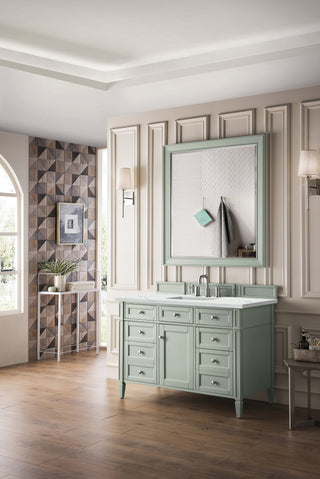 48 Inch Brittany Freestanding Vanity in Sage Green / Ethereal Noctis Top