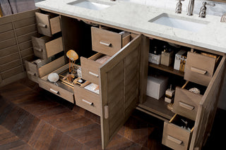 72 Inch Portland Freestanding Vanity in Whitewashed Walnut / Eternal Jasmine Pearl Top