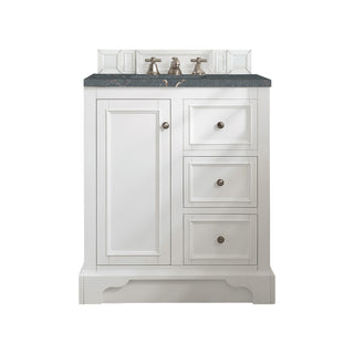 31.25 Inch De Soto Freestanding Vanity in Bright White / Parisien Bleu Top