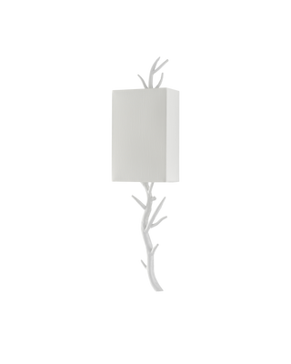 Baneberry White Wall Sconce, White Shade, Right