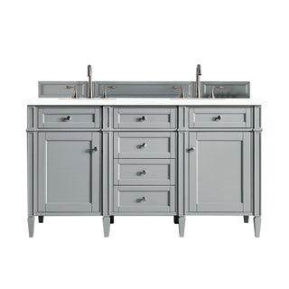 60 Inch Brittany Freestanding Vanity in Urban Gray / White Zeus Top