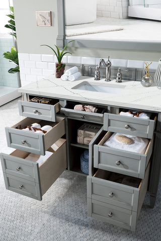 48 Inch Brittany Freestanding Vanity in Urban Gray / Ethereal Noctis Top