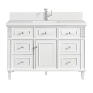 48 Inch Lorelai Freestanding Vanity in Bright White / White Zeus Top