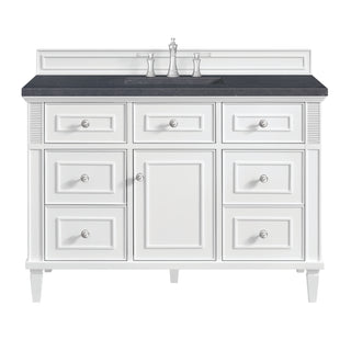 48 Inch Lorelai Freestanding Vanity in Bright White / Charcoal Soapstone Top