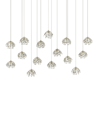 Crystal Bud 15-Light Linear Multi-Drop Pendant