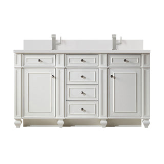 60 Inch Bristol Freestanding Vanity in Bright White / White Zeus Top
