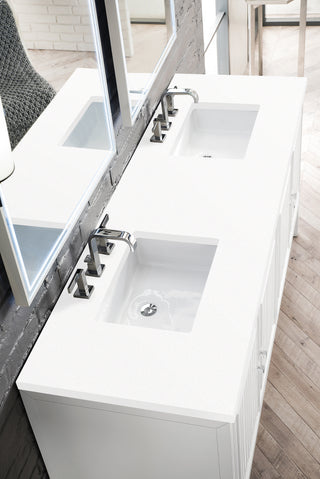 72 Inch Athens Dual Mount Vanity in Glossy White / White Zeus Top