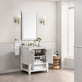 30 Inch Breckenridge Freestanding Vanity in Bright White / Ethereal Noctis Top