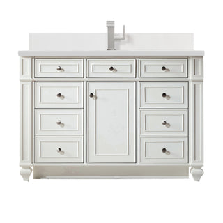 48 Inch Bristol Freestanding Vanity in Bright White / White Zeus Top
