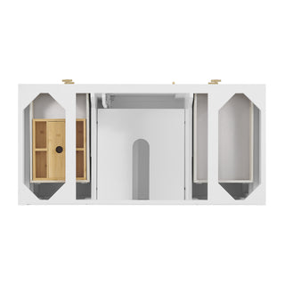 48 Inch Myrrin Freestanding Vanity in Bright White / White Zeus Top