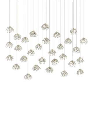 Crystal Bud 30-Light Linear Multi-Drop Pendant