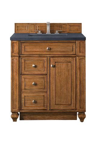 30 Inch Bristol Freestanding Vanity in Saddle Brown / Charcoal Soapstone Top