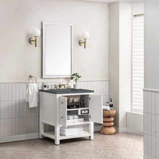 30 Inch Breckenridge Freestanding Vanity in Bright White / Parisien Bleu Top