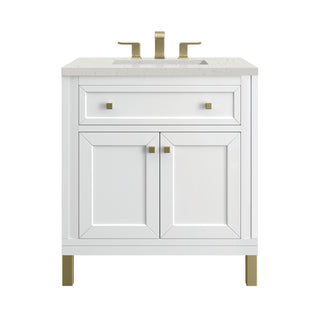 30 Inch Chicago Freestanding Vanity in Glossy White / Lime Delight Top
