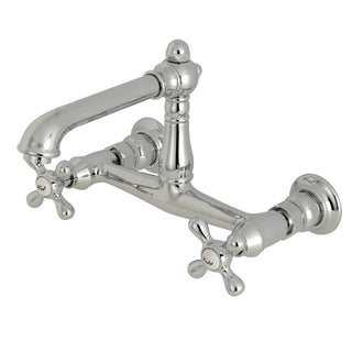 English Country Wall-Mount Bathroom Faucet in Polished Chrome