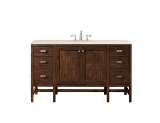 60 Inch Addison Freestanding Vanity in Mid-Century Acacia / Eternal Marfil Top
