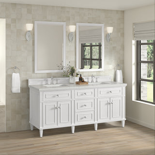 72 Inch Lorelai Freestanding Vanity in Bright White / Lime Delight Top
